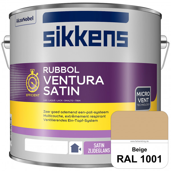 Rubbol Ventura Satin (RAL 1001 Beige) Seidenglanzlack (lösemittelhaltig) Fenster & Türen außen