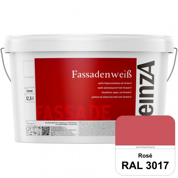 einzA Fassadenweiß (RAL 3017 Rosa) Sil-Fassadenfarbe gegen Schmutz & Vergrünung