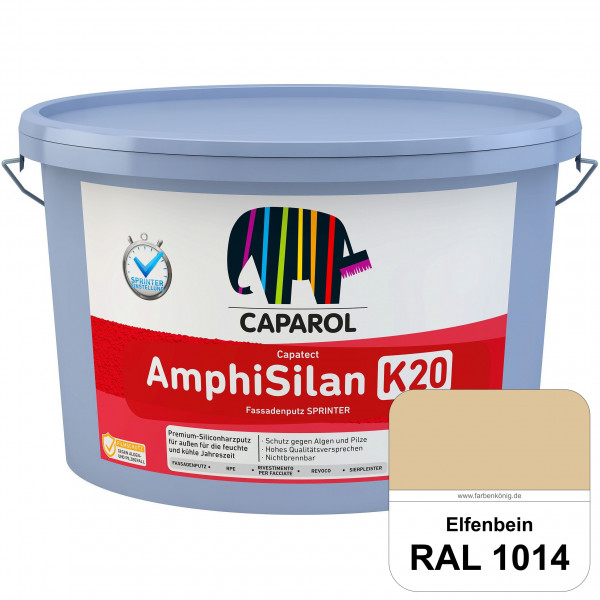 Capatect AmphiSilan Fassadenputz K 20 Winter/SPRINTER (RAL 1014 Elfenbein) Verarbeitungsfertiger Sil