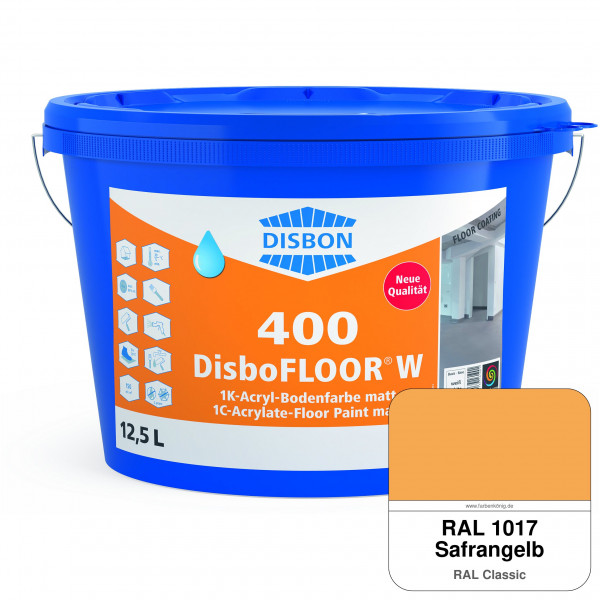 DisboFLOOR W 400 1K-Acryl-Bodenfarbe (RAL 1017 Safrangelb)