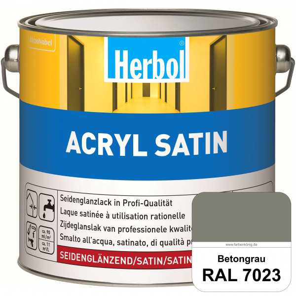 Acryl Satin (RAL 7023 Betongrau) wasserverdünnbarer seidenglänzender Lack (Innen & Außen)