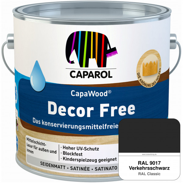 CapaWood® Decor Free (RAL 9017 Verkehrsschwarz) - ersetzt Capadur DecorLasur KF
