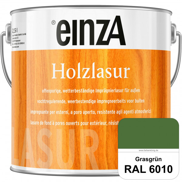 einzA Holzlasur (RAL 6010 Grasgrün) Offenporige Imprägnierlasur für Außen-Holzbauteile