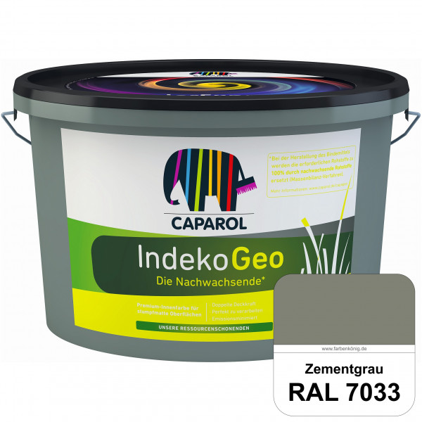 IndekoGeo (RAL 7033 Zementgrau) Ressourcenschonende Premium Innenfarbe für stumpfmatte Oberflächen