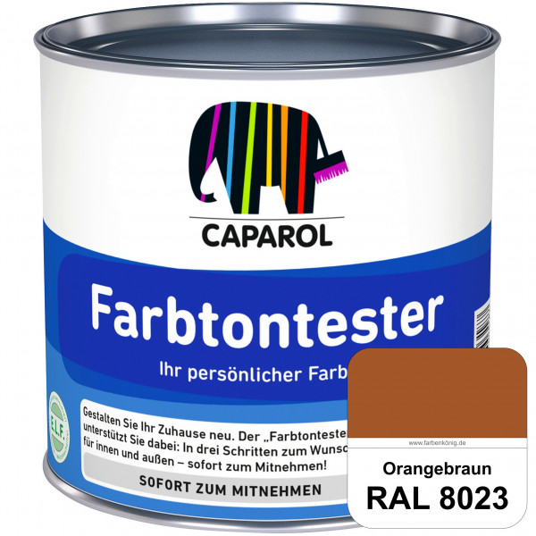 Farbtontester (RAL 8023 Orangebraun) Individuell abgetönte Dispersionsfarbe zum Anlegen von Farbtonm