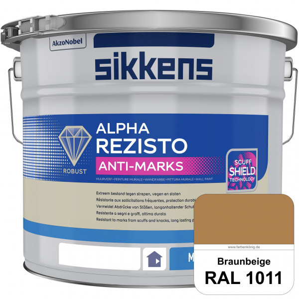 Alpha Rezisto Anti-Marks (RAL 1011 Braunbeige) Extrem widerstandsfähige Innenwandfarbe