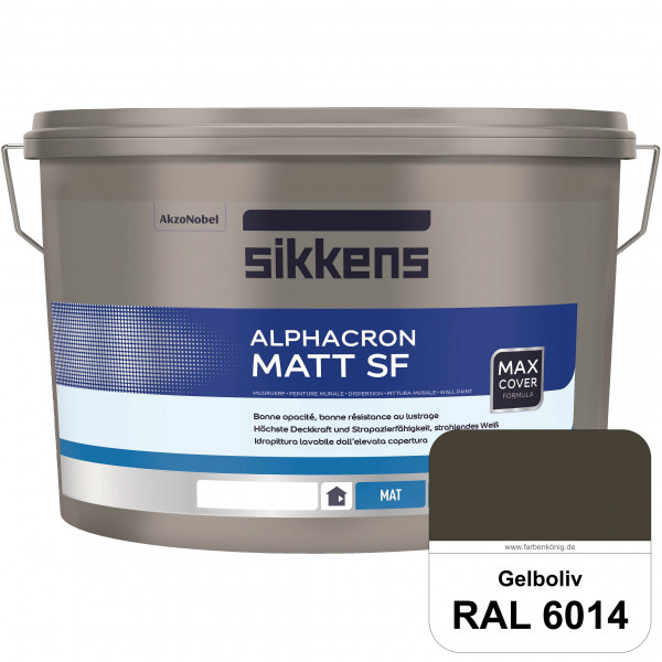 Alphacron Matt SF (RAL 6014 Gelboliv) stumpfmatte & hochwertige Premium-Wandfarbe (innen)
