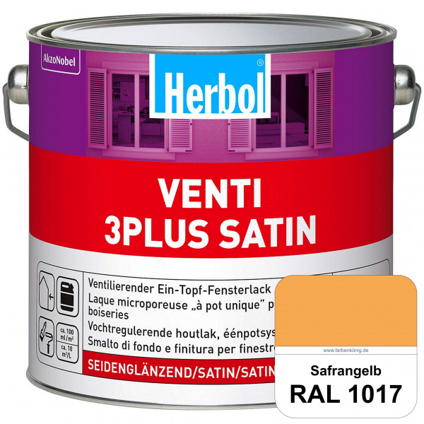 Venti 3Plus Satin (RAL 1017 Safrangelb) feuchtigkeitregulierender & seidenglänzender Ein-Topf-Fenste