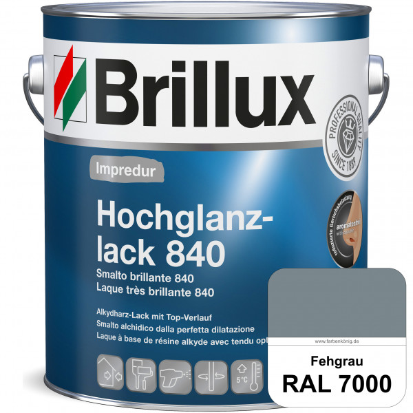 Impredur Hochglanzlack 840 (RAL 7000 Fehgrau) für Holz- und Metallflächen (löselmittelhaltig) innen