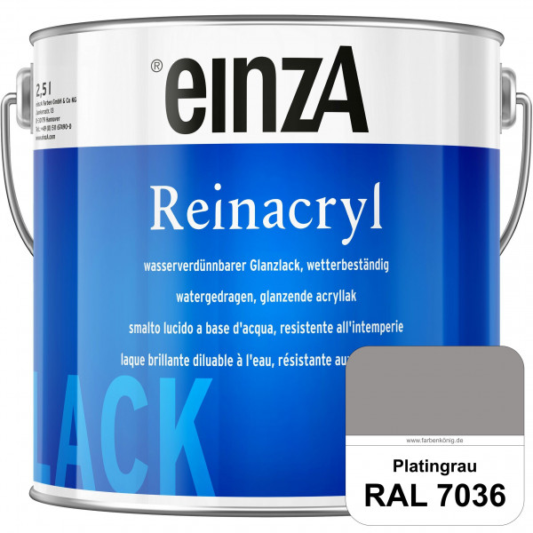 einzA Reinacryl (RAL 7036 Platingrau) wetterbeständige glänzende Acryl-PU-Lackfarbe