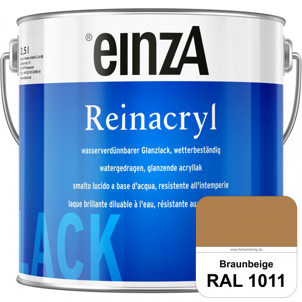 einzA Reinacryl (RAL 1011 Braunbeige) wetterbeständige glänzende Acryl-PU-Lackfarbe