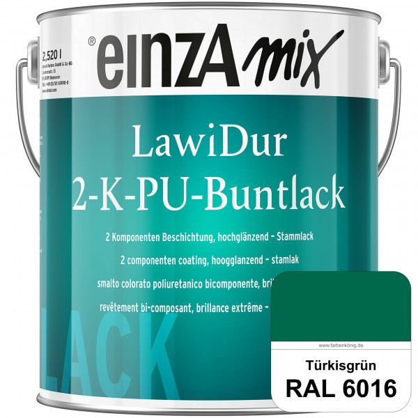 einzA LawiDur 2-K-PU-Buntlack - Hochglanz (RAL 6016 Türrkisgrün)