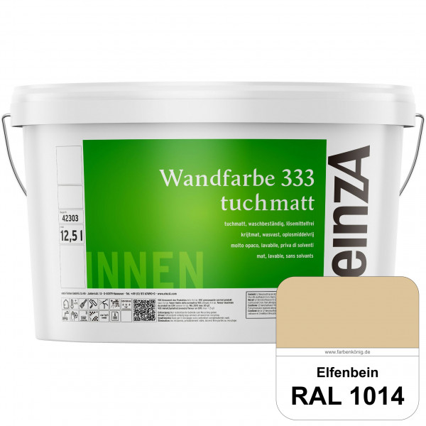einzA Wandfarbe 333 tuchmatt (RAL 1014 Elfenbein) Hochdeckende, waschbeständige Wandfarbe