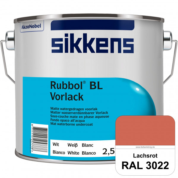 Rubbol BL Vorlack (RAL 3022 Lachsrot) Wasserbasierter, matter & umweltschonender Vorlack (innen)