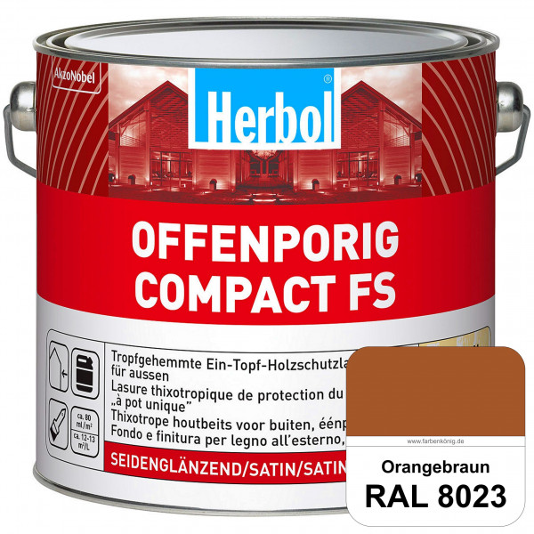 Offenporig Compact FS (RAL 8023 Orangebraun) Rationelle & thixotrope Ein-Topf-Holzlasur (außen)