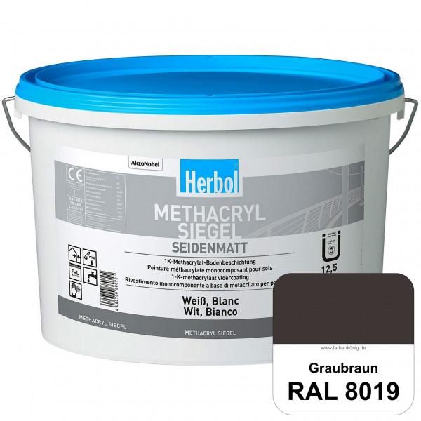 Methacryl Siegel (RAL 8019 Graubraun) seidenmatte 1K-Beschichtung Böden (Innen & Außen)