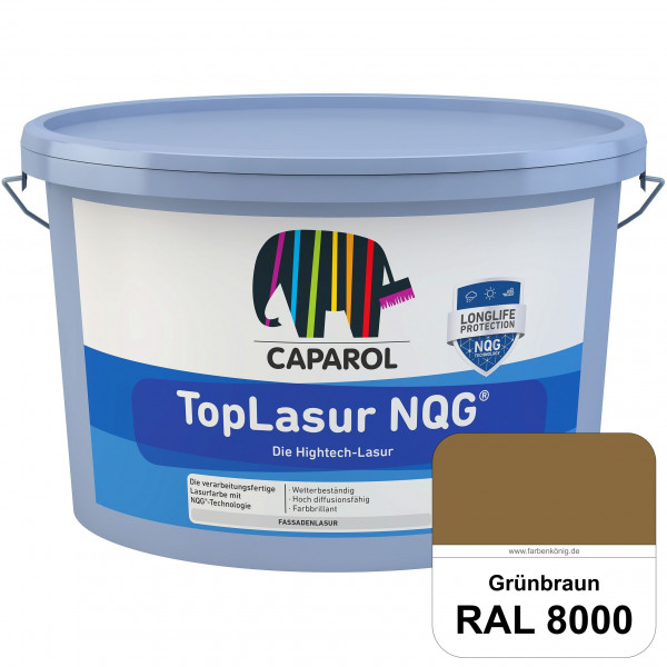 TopLasur NQG® (RAL 8000 Grünbraun) Verarbeitungsfertige Lasur auf Basis der Nano-Quarz-Gitter Techno