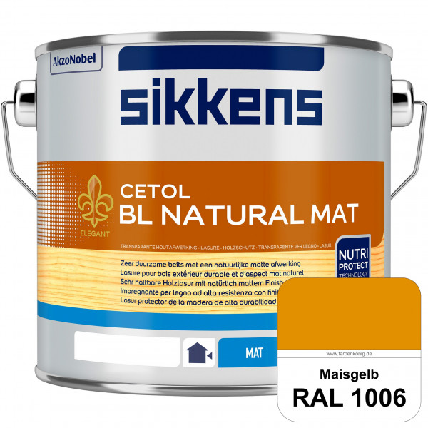 Cetol BL Natural Mat (RAL 1006 Maisgelb) Matte, wasserverdünnnbare Dünnschichtlasur