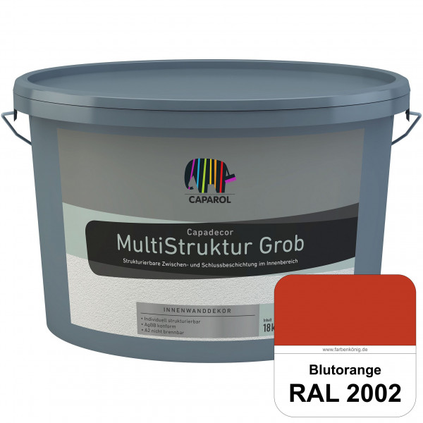 Capadecor MultiStruktur grob (RAL 2002 Blutorange) quarzgefüllte Zwischen- und Schlußbeschichtung in