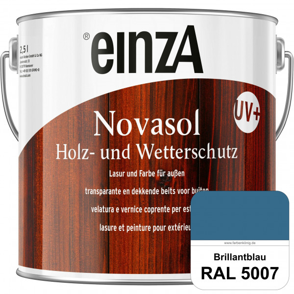 einzA Novasol HW Lasur (RAL 5007 Brillantblau) Lasierender Wetterschutz für außen