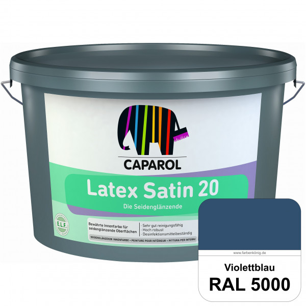 Latex Satin 20 (RAL 5000 Violettblau) strapazierfähige seidenglänzende Latexfarbe (Innen)