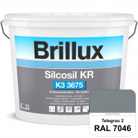 Silcosil KR K3 3675 (RAL 7046 Telegrau 2) siliconverstärkter Dekorputz, Kratzputzstruktur, wetterbes