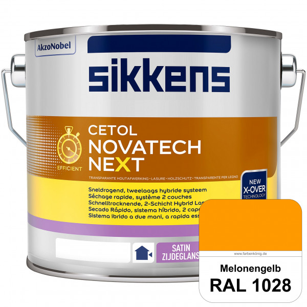 Cetol Novatech neXt (RAL 1028 Melonengelb) Schnelltrocknende Hybrid-Lasur mit höchster Wetterbeständ