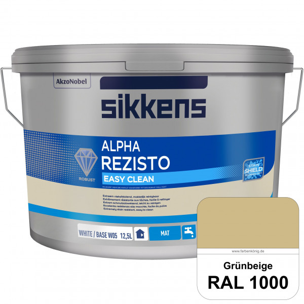 Alpha Rezisto Easy Clean (RAL 1000 Grünbeige) Extrem widerstandsfähige & matte Innenfarbe