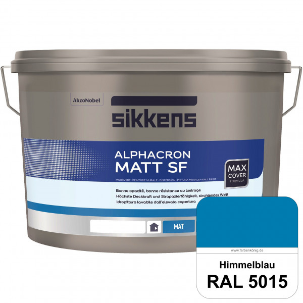 Alphacron Matt SF (RAL 5015 Himmelblau) stumpfmatte & hochwertige Premium-Wandfarbe (innen)