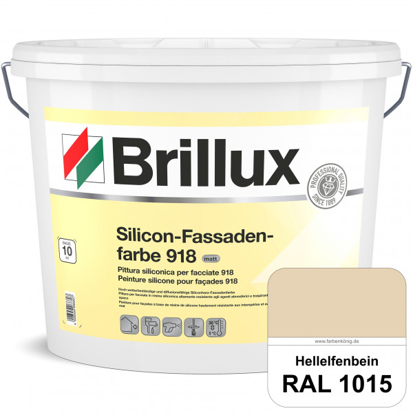 Silicon-Fassadenfarbe 918 (RAL 1015 Hellelfenbein) matt, hoch wetterbeständig und wasserabweisend