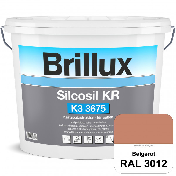 Silcosil KR K3 3675 mit Protect (RAL 3012 Beigerot) siliconverstärkter Dekorputz, Kratzputzstruktur,