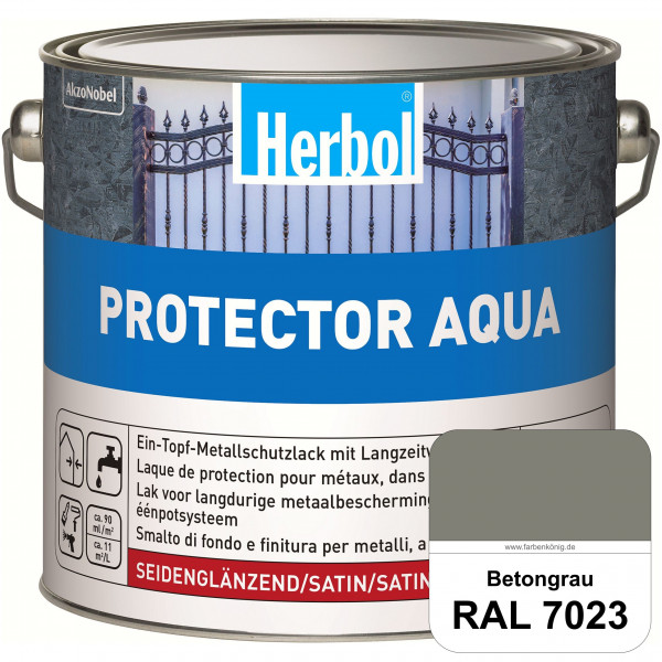 Protector Aqua (RAL 7023 Betongrau) Lack für Eisen, Stahl und NE-Metalle (Innen&Außen)