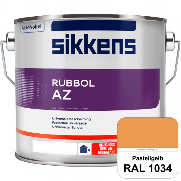 Rubbol AZ (RAL 1034 Pastellgelb) Hochwertiger, universeller Hochglanzlack (lösemittelhaltig) außen