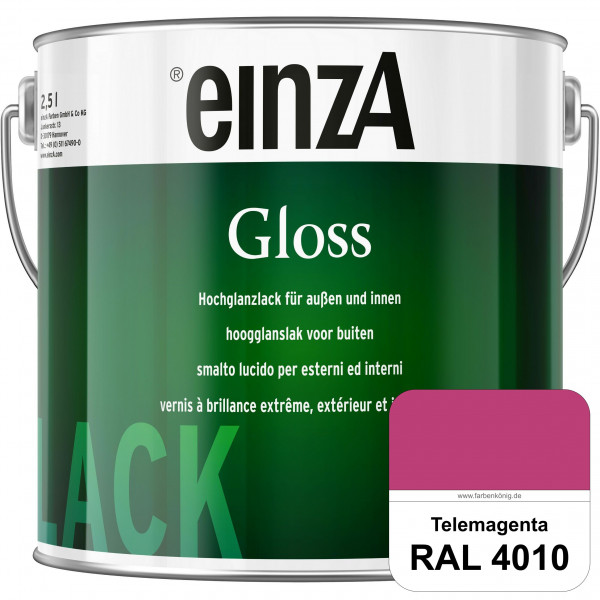 einzA Gloss (RAL 4010 Telemagenta) Hochwertiger Alkydharzlack in Premium-Qualität, hochglänzend.