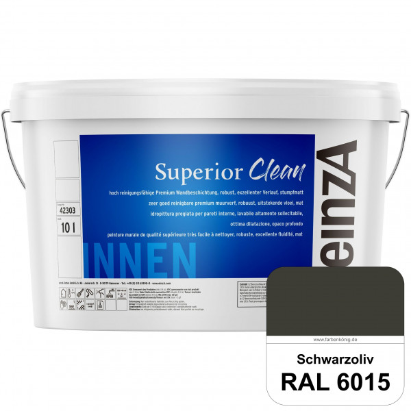 einzA Superior Clean (RAL 6015 Schwarzoliv) Hoch reinigungsfähige, stumpfmatte Premium-Wandbeschicht