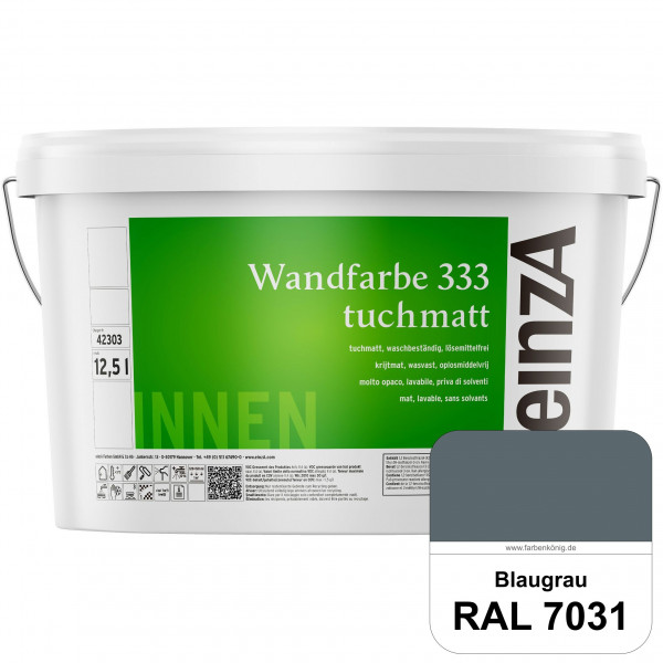 einzA Wandfarbe 333 tuchmatt (RAL 7031 Blaugrau) Hochdeckende, waschbeständige Wandfarbe