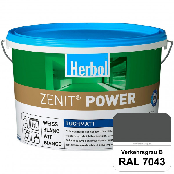 Herbol Zenit Power (RAL 7043 Verkehrsgrau B) Superdeckende ELF-Wandfarbe