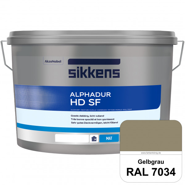 Alphadur HD SF (RAL 7034 Gelbgrau) matte hochdeckende waschbeständige Innenwandfarbe