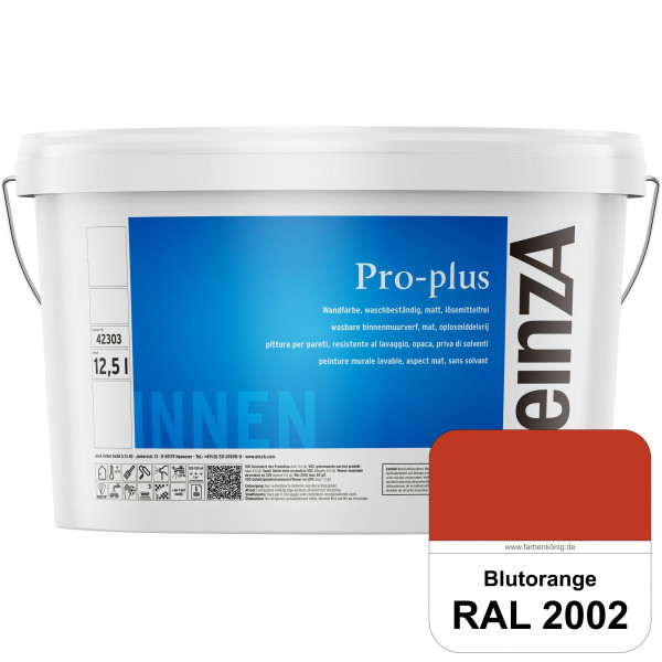 einzA Pro-plus (RAL 2002 Blutorange) Lösemittelfreie waschbeständige Kunststoff-Dispersionsfarbe