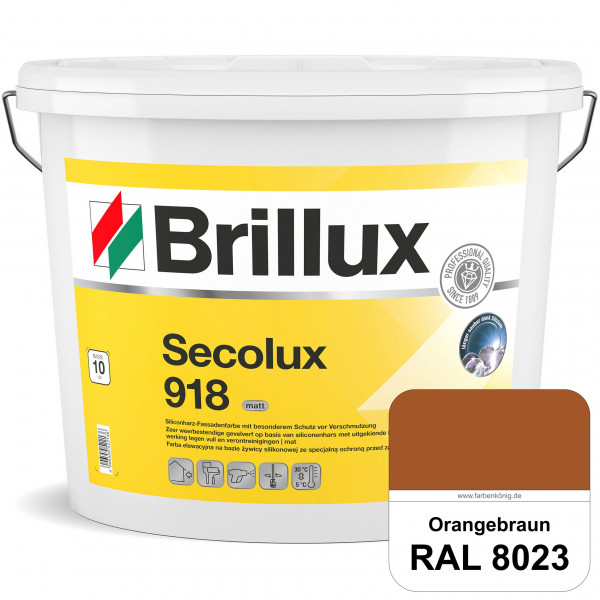 Secolux 918 TSR-Formel (RAL 8023 Orangebraun) für den Einsatz auf WDVS - ehemals Silicon-Fassadenfar
