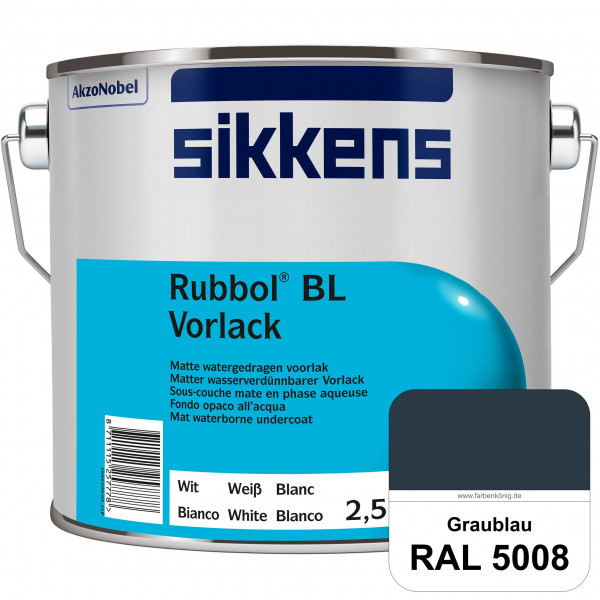 Rubbol BL Vorlack (RAL 5008 Graublau) Wasserbasierter, matter & umweltschonender Vorlack (innen)