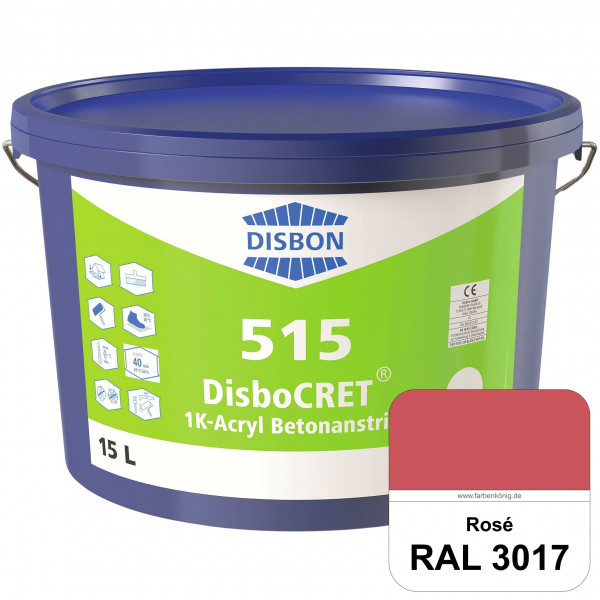 DisboCRET 515 1K-Acryl-Betonanstrich (RAL 3017 Rosa) Hochwertige & rissüberdeckende Schutzbeschichtu