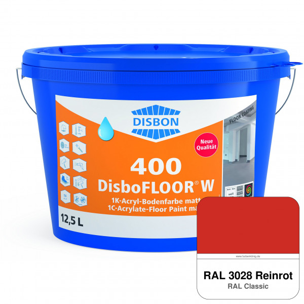 DisboFLOOR W 400 1K-Acryl-Bodenfarbe (RAL 3028 Reinrot)