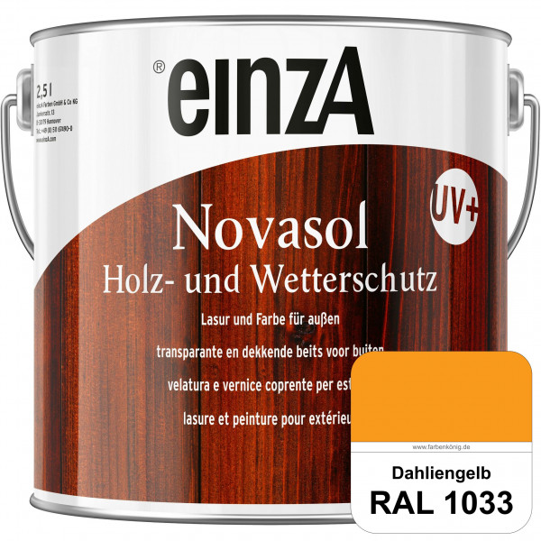 einzA Novasol HW Lasur (RAL 1033 Dahliengelb) Lasierender Wetterschutz für außen