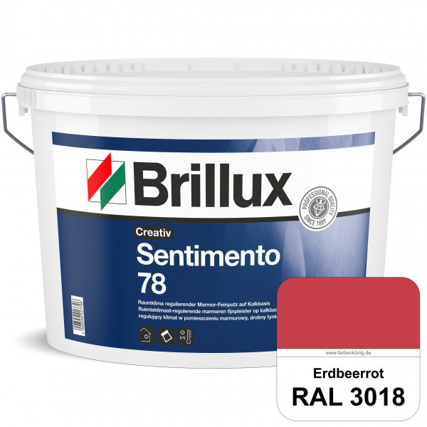 Creativ Sentimento 78 (RAL 3018 Erdbeerrot) Marmor-Feinputz auf Kalkbasis, zur Erzielung matter Ober