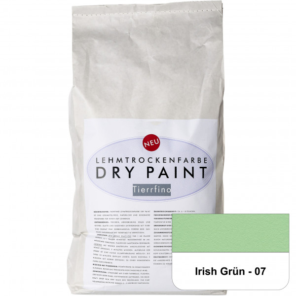 DRY-PAINT Lehmtrockenfarbe - Irish Grün - 07