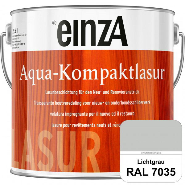 einzA Aqua-Kompaktlasur (RAL 7035 Lichtgrau) wasserverdünnbare & feuchtigkeitsregulierende Lasurbesc