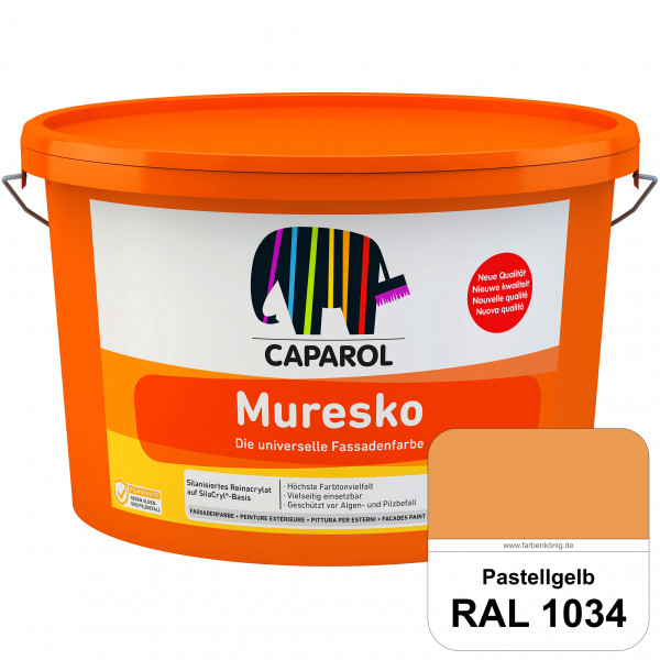 Muresko (RAL 1034 Pastellgelb) Silanisierte Reinacrylat-Fassadenfarbe auf SilaCryl®-Basis