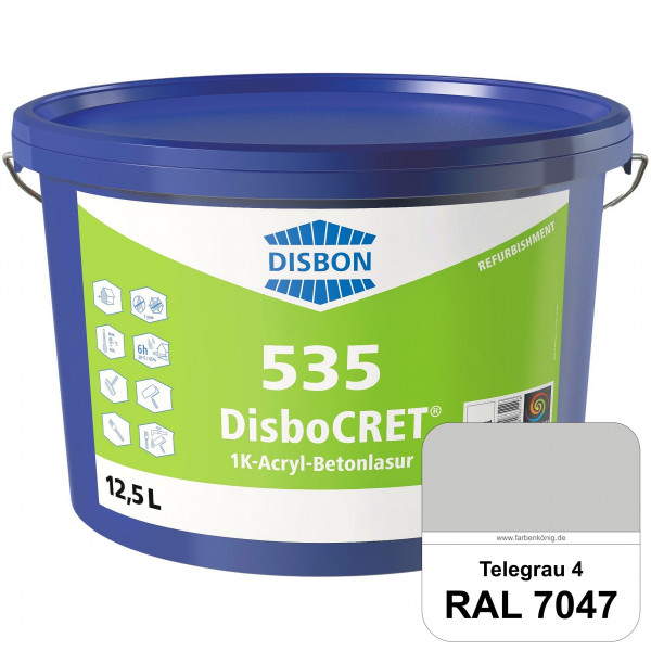 DisboCRET 535 1K-Acryl-Betonlasur (RAL 7047 Telegrau 4) Schutzbeschichtung für Beton im Außenbereich