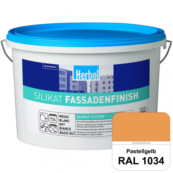 Silikat FassadenFinish (RAL 1034 Pastellgelb) mineralische Fassadenfarbe für den natürlichen Fassade